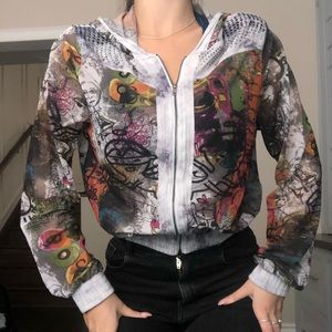Beautiful chiffon zip up top